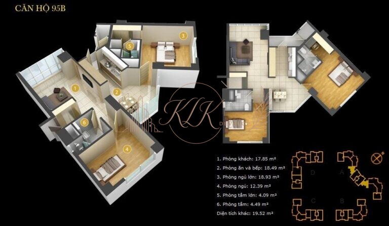 Cho thuê căn hộ Imperia An Phú 2PN 95m² view hồ bơi – 21 triệu/tháng